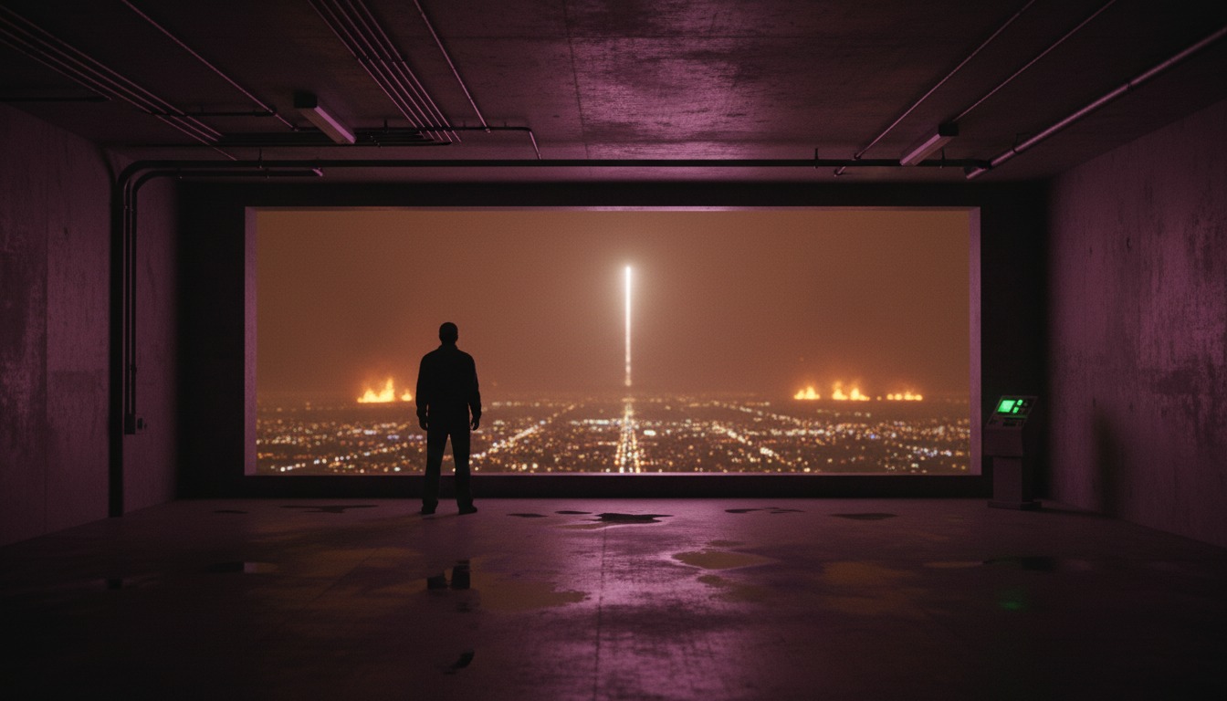 Aura-36 A Ship and All the Tools cover — a silhouette watching a departure light rise over a burning city