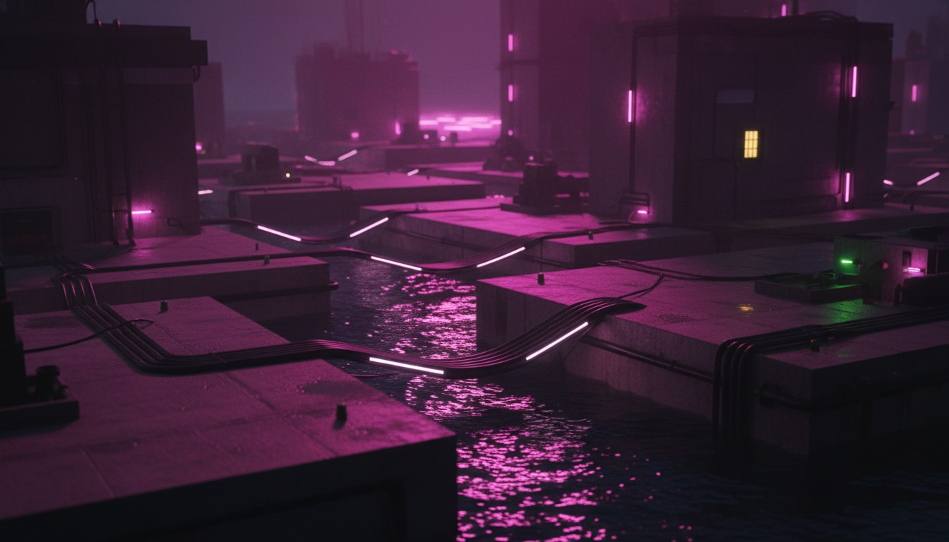 Aura-36 Assumptions I Am Making cover — a floating city at night on dark water